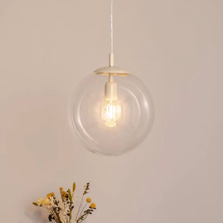 Lampada a sospensione Dione ALDEX, dimmerabile, Chiaro / Trasparente, Soggiorno / Sala da pranzo, Vetro, Moderno, Lampada a sospensione