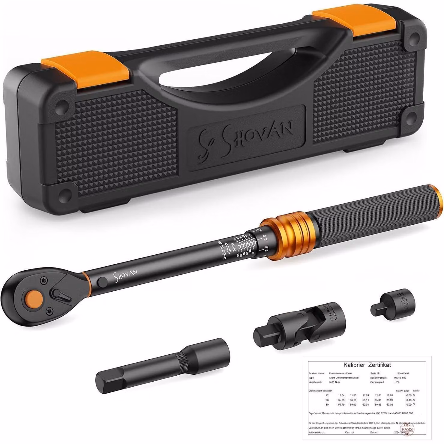 Chiave dinamometrica da 3/8 di pollice, con coppia da 5 a 60 Nm, e set di accessori per auto, moto e biciclette