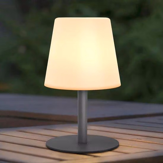 Lampada da tavolo a LED con 2 ore di autonomia della batteria, fissaggio per interni, luce a LED, bianca, altezza 10 cm