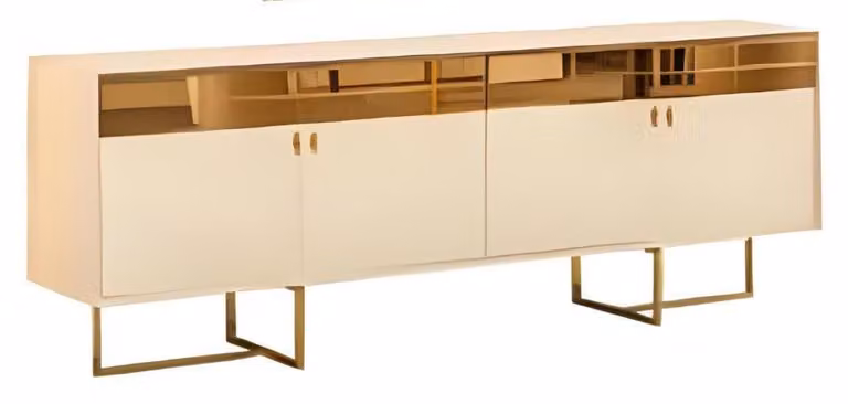 Esszimmer Goldene Anrichte Luxuriöse Küchen Kommode Stilvolles Sideboard