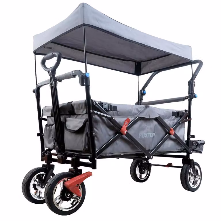 Carrello pieghevole giardino FUXTEC FX-CT800 con tettuccio parasole GRIGIO Grau
