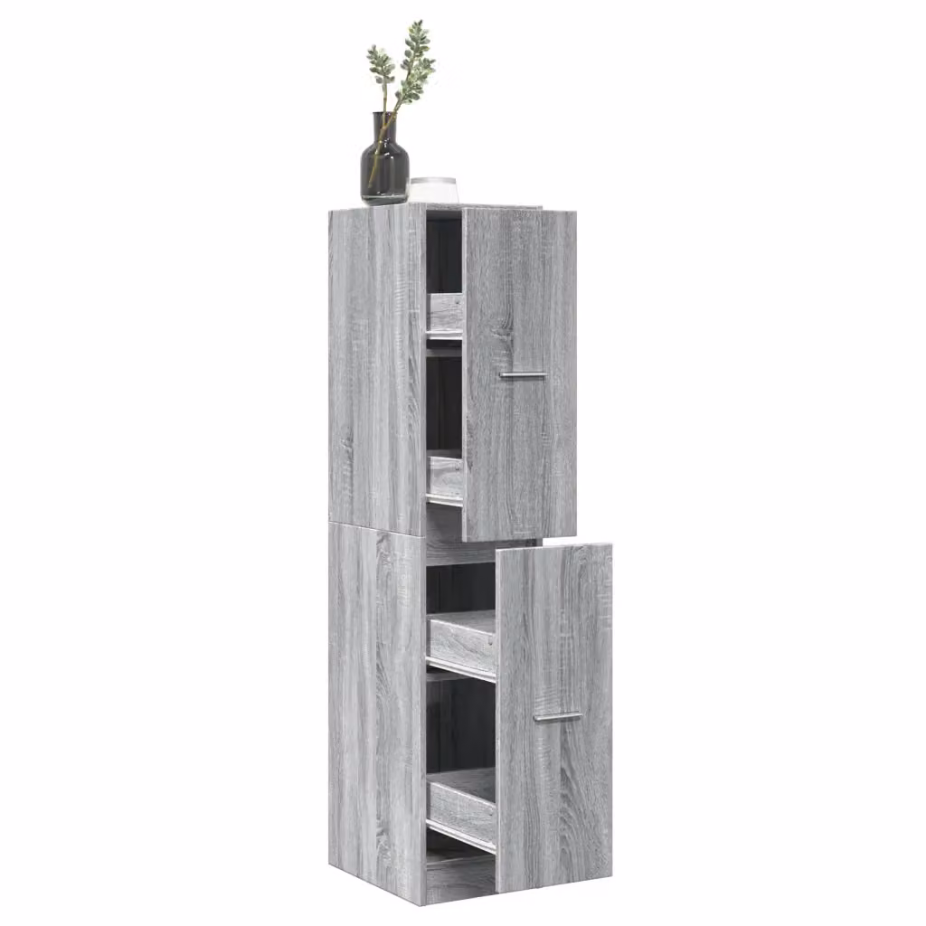 Armadietto da farmacia a parete vidaXL Grigio Sonoma con ripiani interni e ante a battente L/P/H: 30 x 41 x 144,5 cm