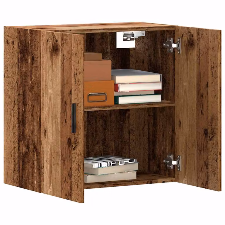 Armadietto a muro vidaXL in legno rustico marrone con ante a battente, L 60 cm x P 31 cm x H 60 cm