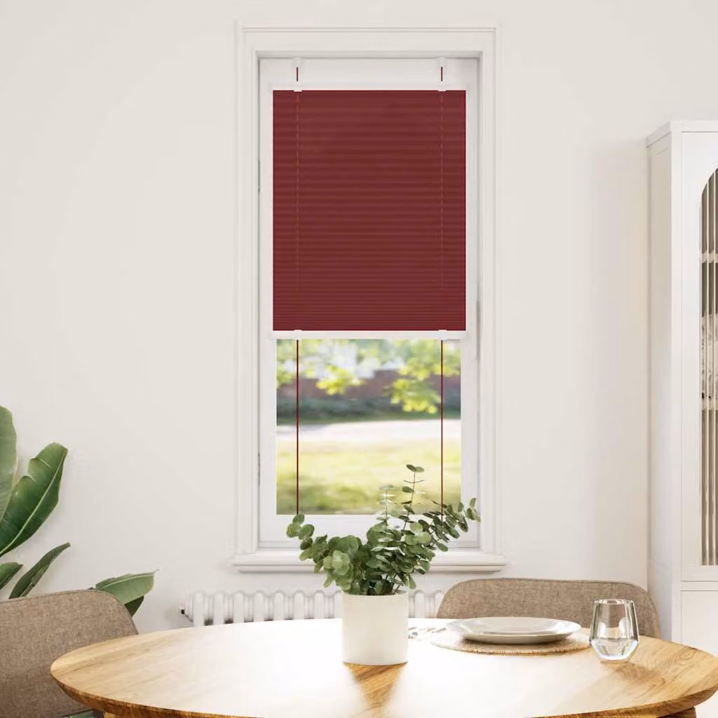 vidaXL Tenda Plissettata Rosso Bordeaux 45x100 cm Larghezza Tessuto