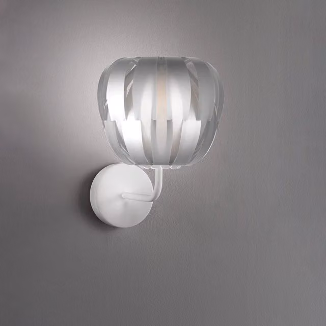 Applique Moderna Queen Linea Zero Argento e Bianco in Metallo e Plastica con 1 Luce E27