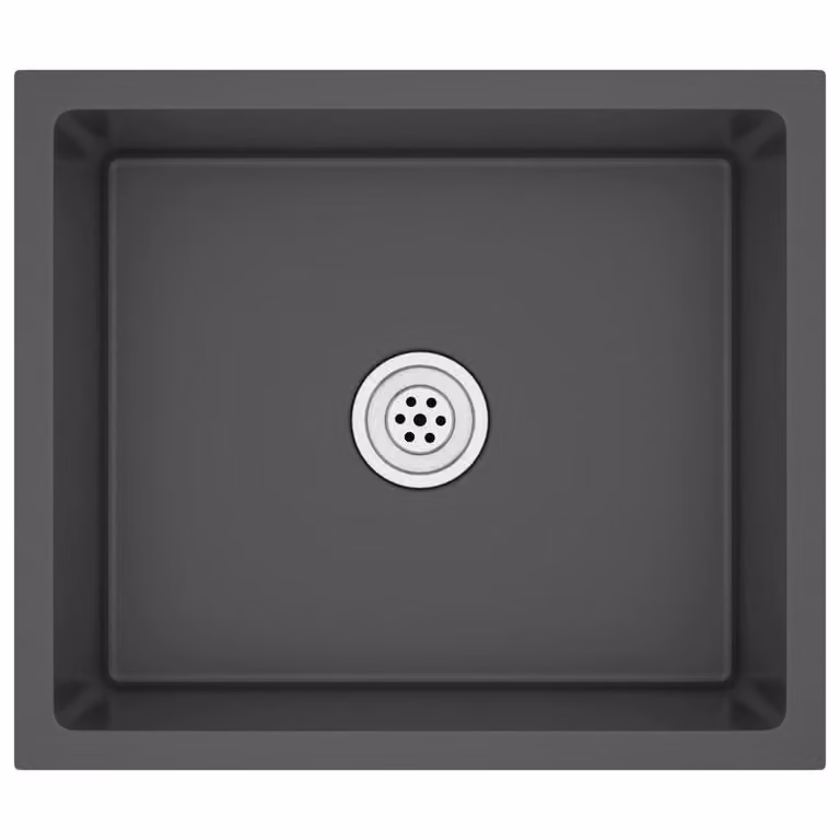 Lavello da Cucina Artigianale Nero in Acciaio Inox