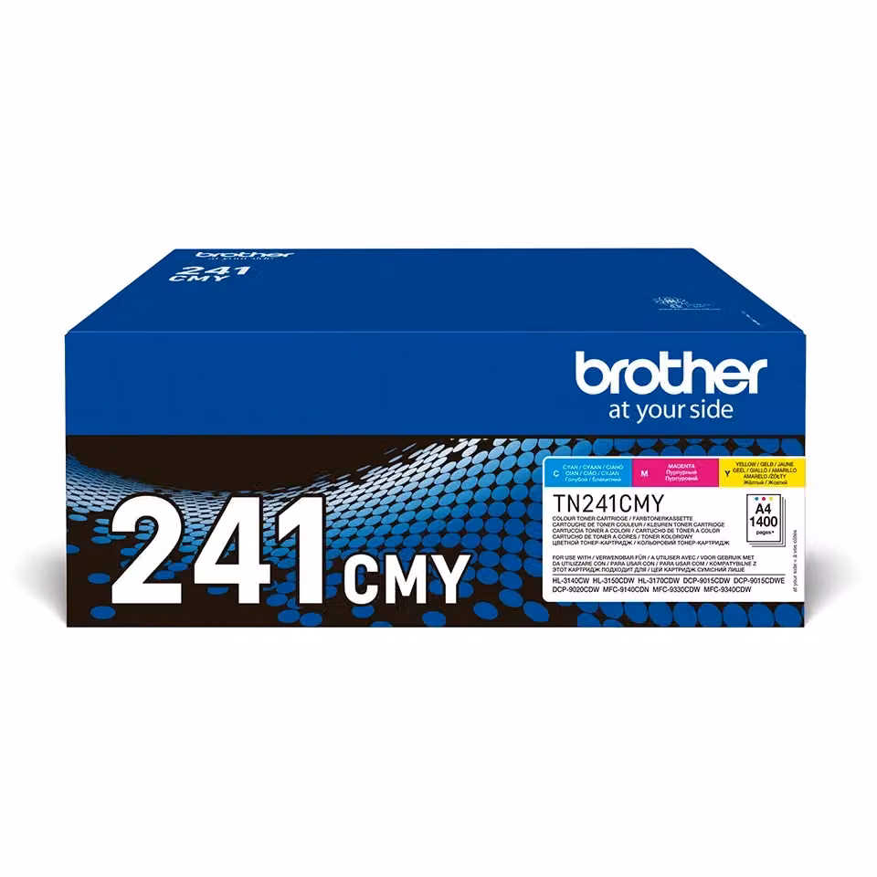Set di 3 cartucce toner originali Brother TN-241CMY multicolore per stampanti laser MFC-9140CDN, MFC-9330CDW, HL-3140CW, HL-3150CDW – 2