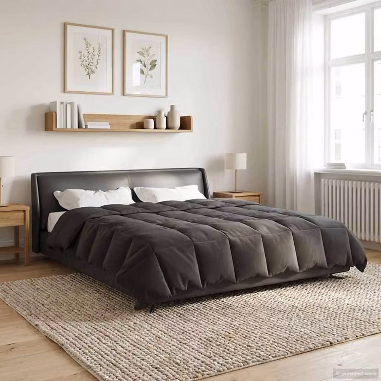 Piumino estivo traspirante e reversibile vidaXL in microfibra, Antracite, 200 x 200 cm