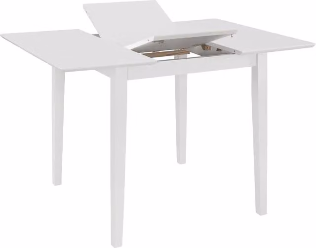 Tavolo da Pranzo Estensibile vidaXL Bianco in MDF e Legno con Design Rustico L: 80-120 cm, P: 80 cm, H: 74 cm
