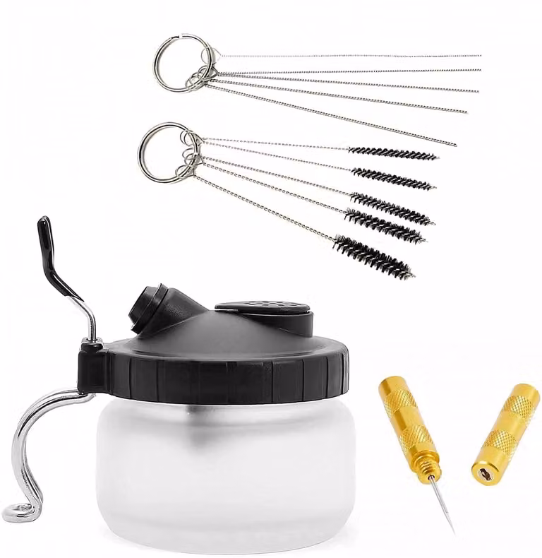 Kit di strumenti per la pulizia e la manutenzione dell'aerografo, completo di ugello con ago