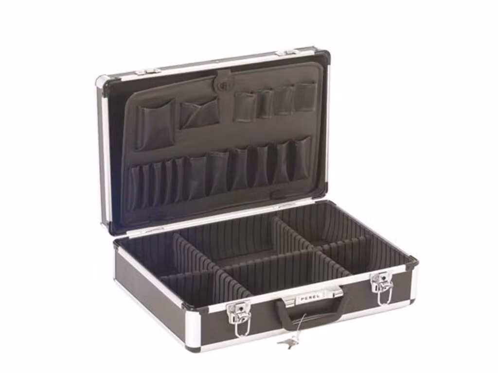 Valigia portautensili in alluminio - 455 X 330 X 152 Mm - 22,8 L - Nera