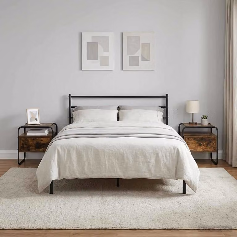 Set di 2 Armadi da Notte vidaXL in Rovere Fumo, Design Moderno, L 40 cm x P 39,5 cm x H 40 cm