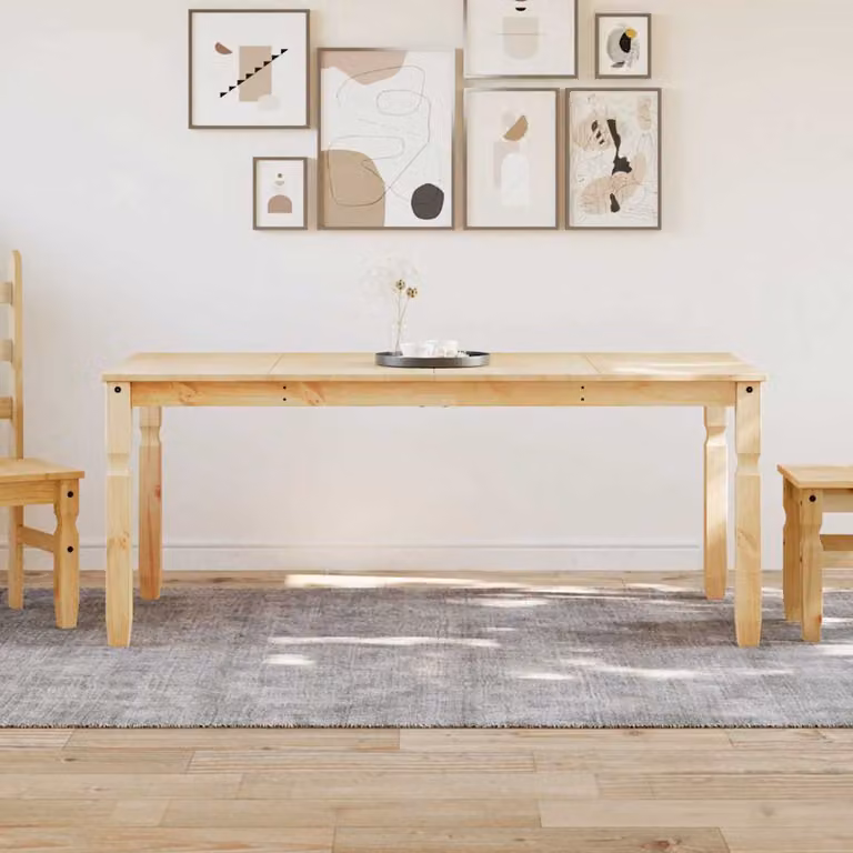 vidaXL Tavolo da Pranzo Corona in Legno Massello di Pino, Rettangolare, Marrone/Beige, L: 180 cm, P: 90 cm, H: 75 cm