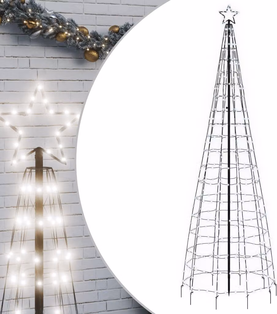 Albero di Natale a LED con Punte 570 LED Bianco Freddo 300 cm