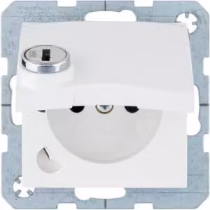 Berker 6768118989, Tipo E, 2P+E, guida DIN, bianco, termoplastica, 250 V
