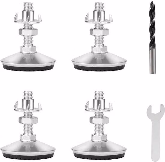 Gambe regolabili per tavolo - Argento - Set di 4 pezzi - Robuste e resistenti