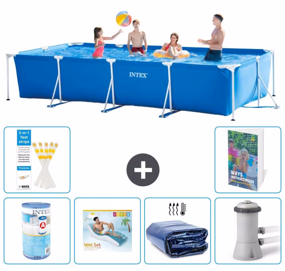 Piscina fuori terra rettangolare - 450x220x84 cm - composta da 5 elementi - modello S173