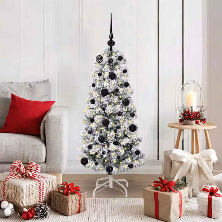 Albero di Natale Artificiale vidaXL con LED Dimmerabili Bianco e Verde, Altezza: 270 cm
