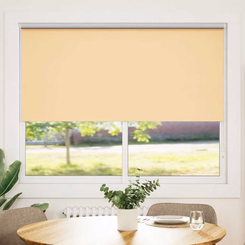 vidaXL Tenda a rullo oscurante termoisolante in poliestere, colore beige, L: 140 cm, H: 175 cm