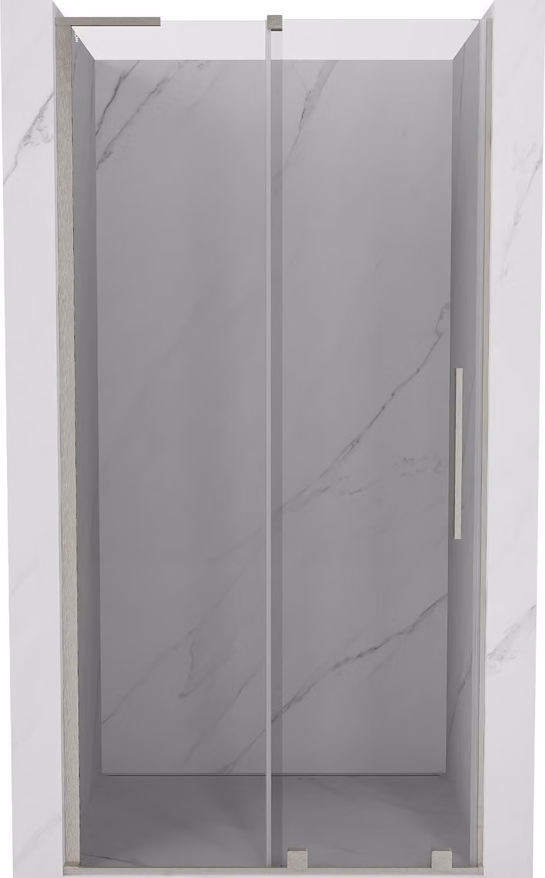 Mexen Velar L porte doccia scorrevoli 110 cm, trasparente, nichel spazzolato - 871-110-003-01-97