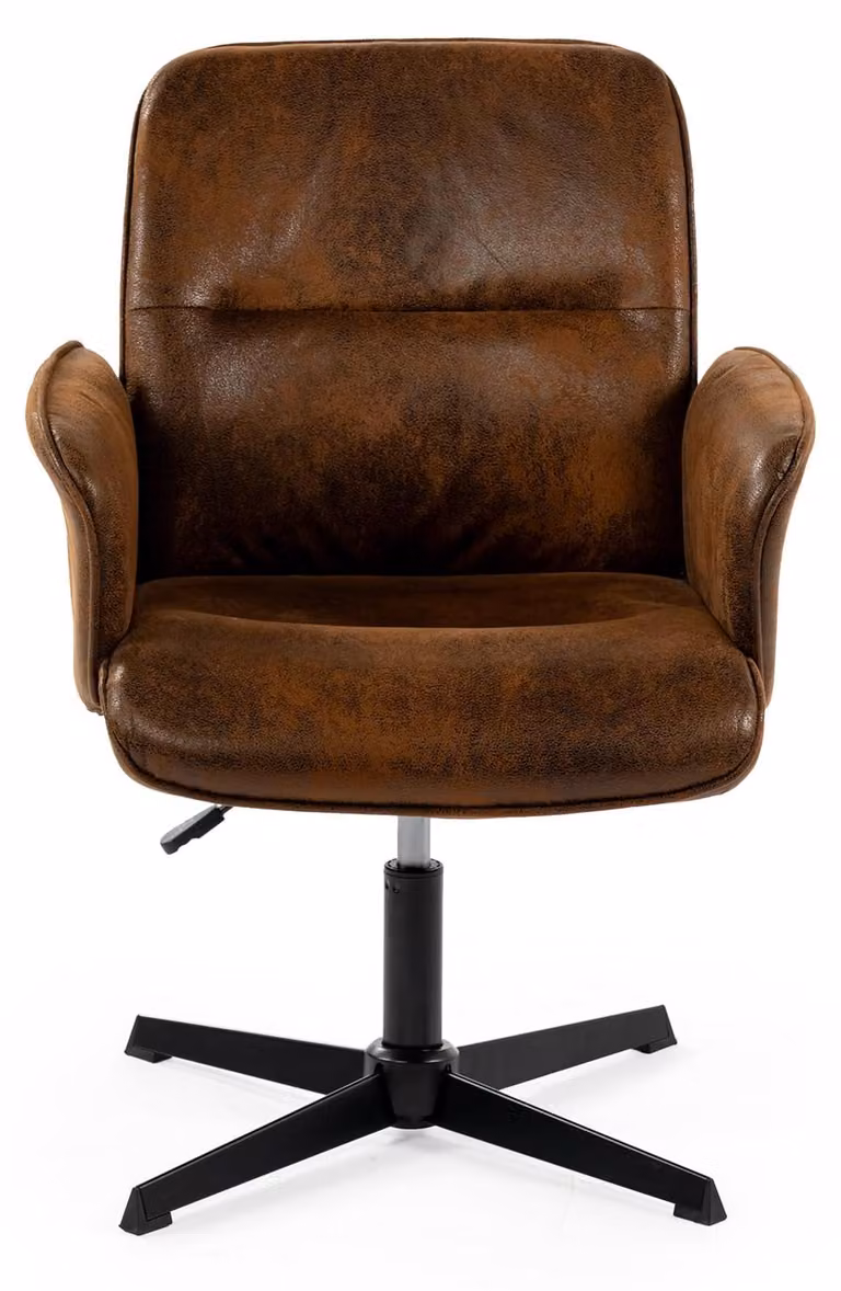 Sedia da ufficio, girevole, regolabile in altezza, rivestita in velluto, portata massima di 120 kg, colore marrone