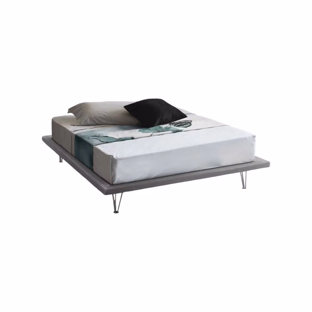 Letto matrimoniale Pietersite Talamo Italia in tessuto grigio per materasso 160x200 cm – 2