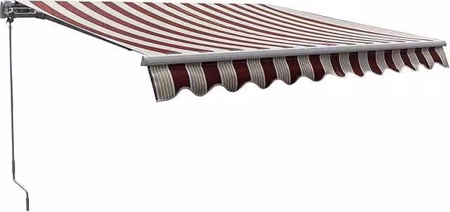Tenda da sole avvolgibile GARDEN FRIEND con bracci a scomparsa, struttura in alluminio e tessuto in poliestere a righe bordeaux e beige, L: 300 cm, P: 200 cm