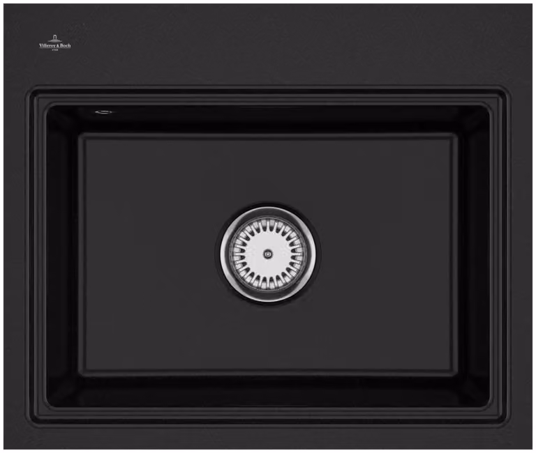 Lavello a filo V&B Subway Style 60 S Flat right, con scarico, funzionamento manuale, cromato