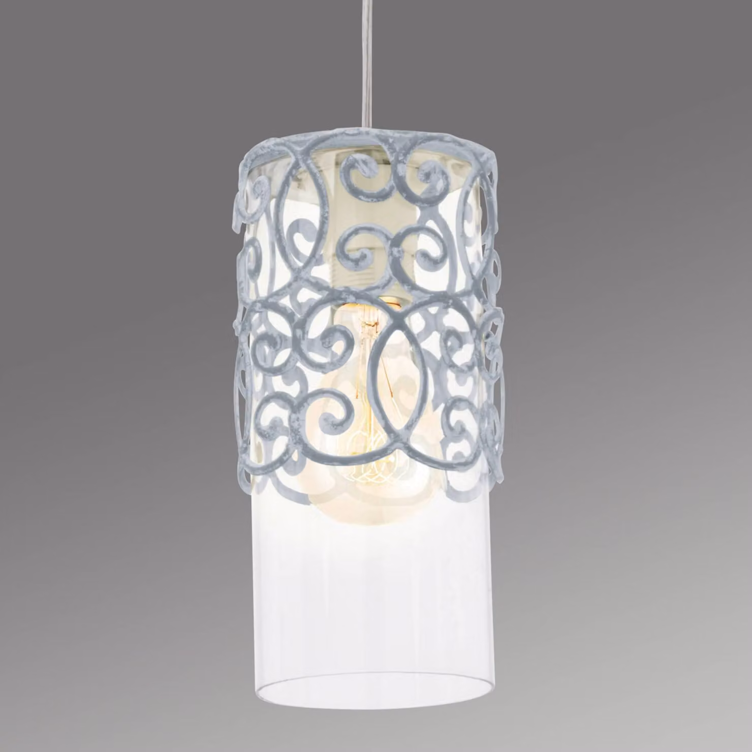 EGLO Lampada a sospensione Vintage, dimmerabile, Alluminio / Grigio / Zincato, Soggiorno / Sala da pranzo, Metallo, Antico, Lampada a sospensione