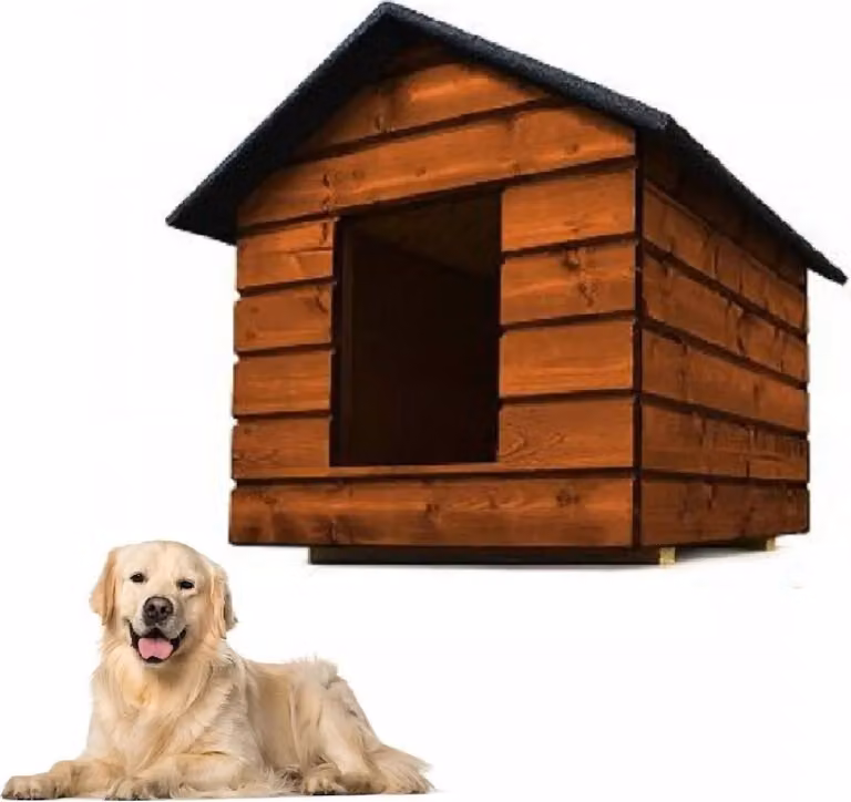 Cuccia per cani QLS taglia L con tenda Isolamento invernale Teak Outdoor 11001