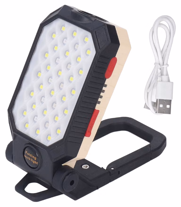 Lampada da lavoro COB 1000 Lm a batteria ricaricabile con tecnologia LED, per attività all'aperto, campeggio, escursionismo; ricarica USB di emergenza