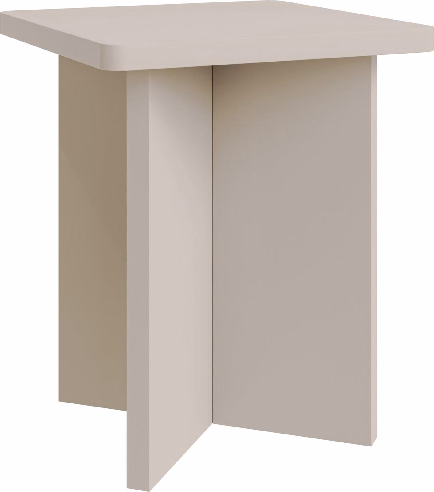 Selsey Qubeo - Tavolino da 42 cm, quadrato con base a croce, grigio cashmere