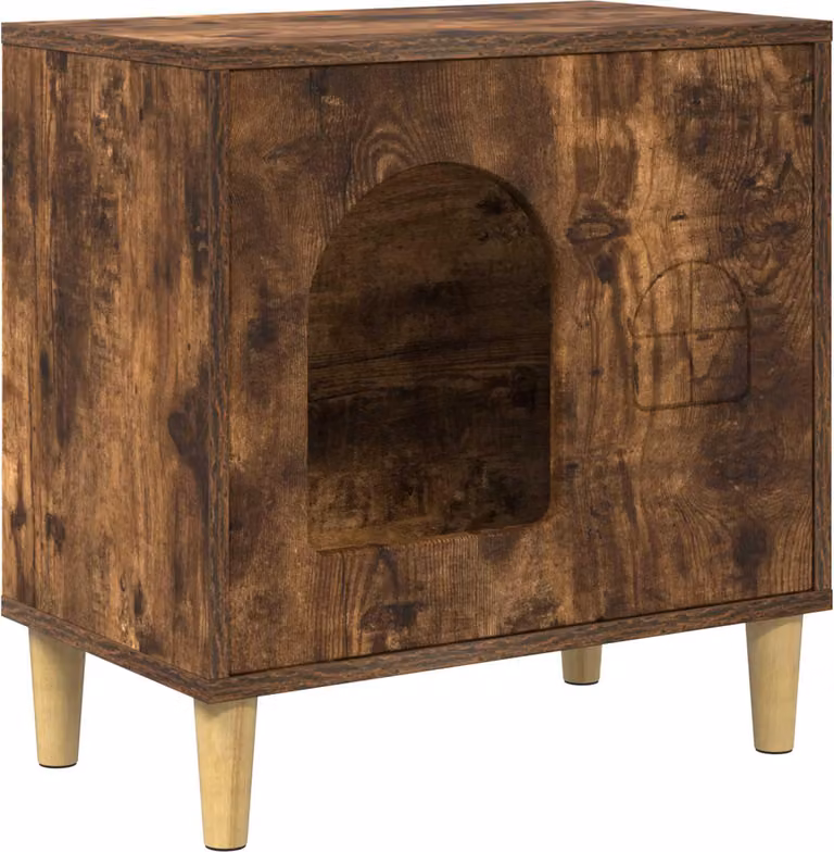 Casa per Gatti Rovere fumé 51 x 30 x 52 cm Legno multistrato