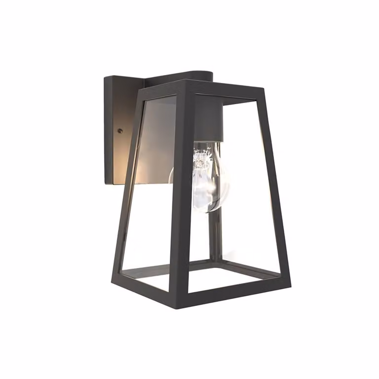 Applique da esterno FIA nera 1xE27x40W in alluminio, dimensioni: 21,6x14x16 cm, IP44, Lutec