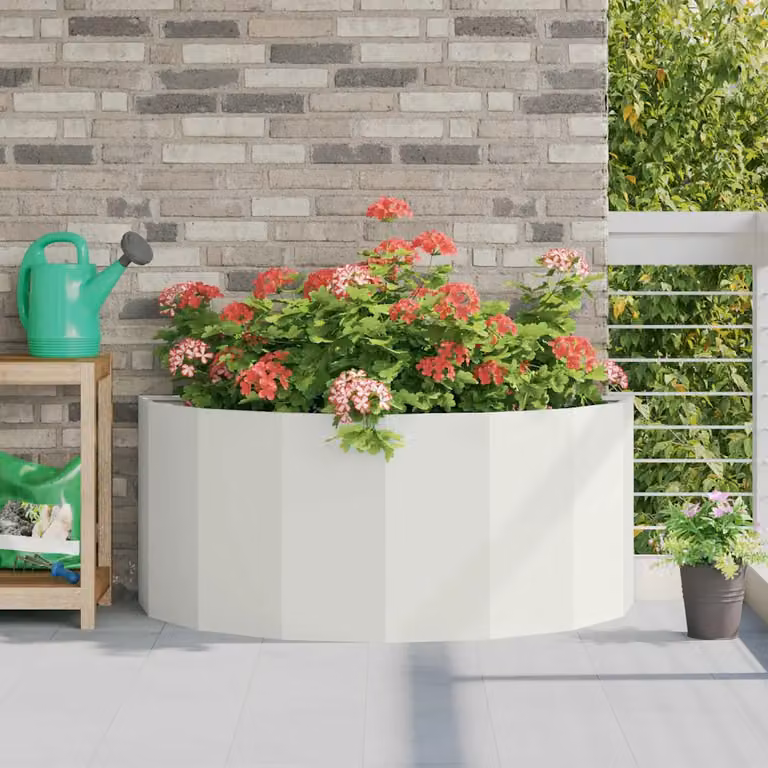Fioriera vidaXL in acciaio bianco L: 120 cm, P: 60 cm, H: 50 cm