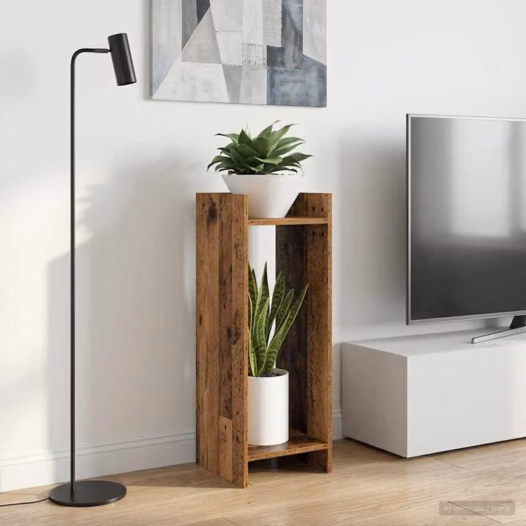 vidaXL Supporto per piante in legno marrone L/P/H: 30 x 30 x 80 cm