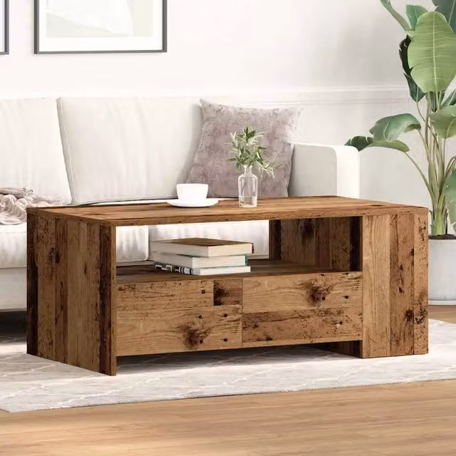 Tavolino da salotto moderno vidaXL in legno marrone L: 102 cm, P: 55 cm, H: 43,5 cm – 1