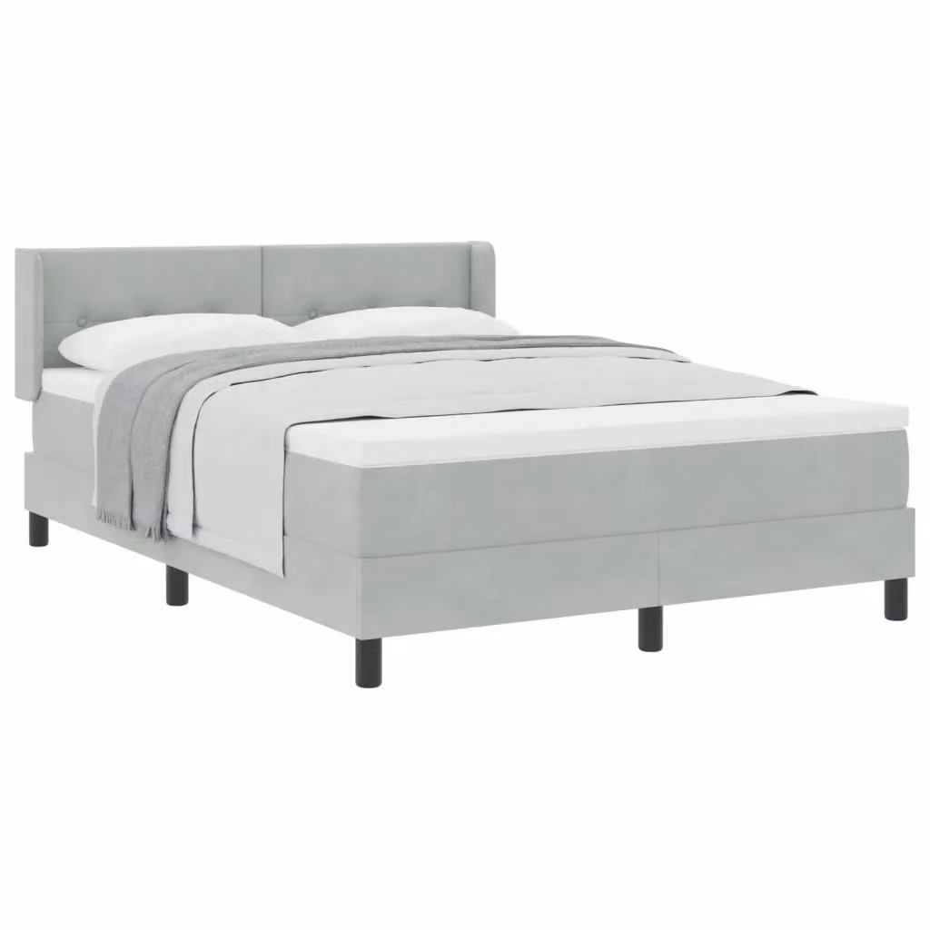 Letto ibrido con testiera in velluto grigio vidaXL L/P: 160 x 200 cm – 2