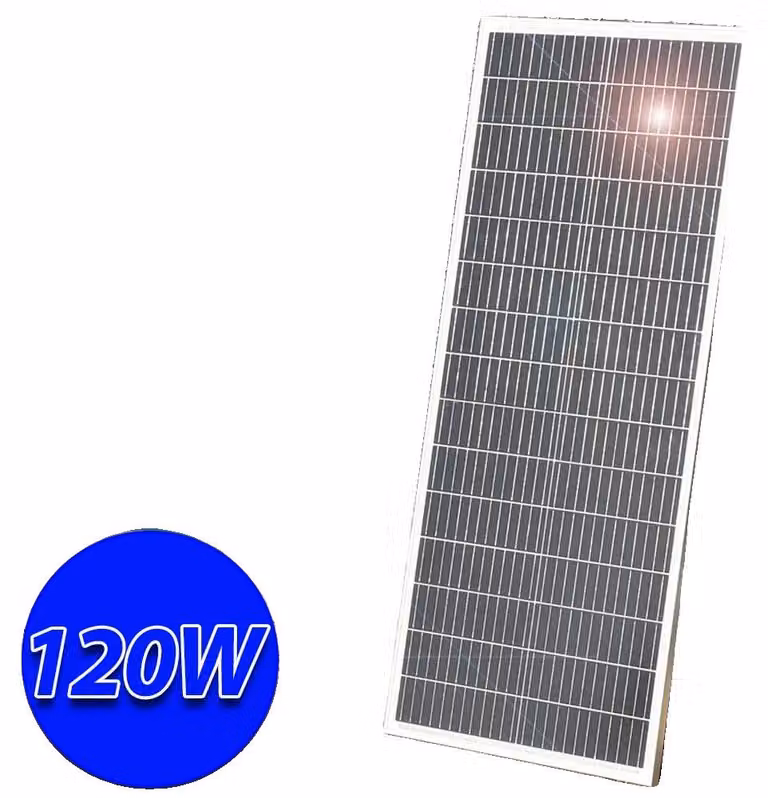 Pannello solare, materiale monocristallino, alta efficienza, 120 W, 1126 x 458 mm
