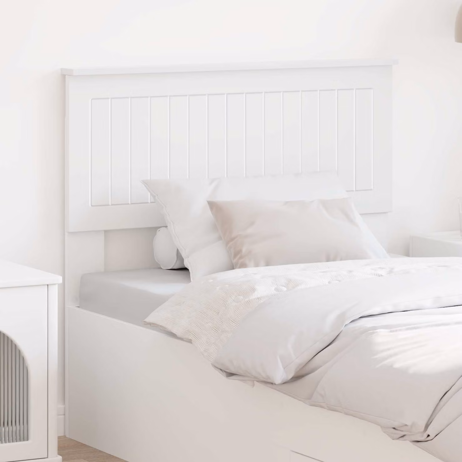 Testiera per letto moderna vidaXL in legno ingegnerizzato bianco opaco