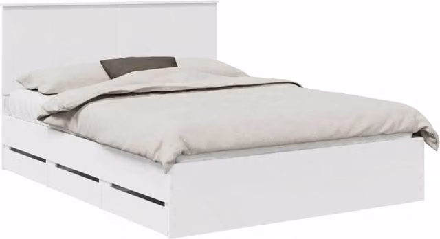 Letto matrimoniale | Letto per adulti | Struttura del letto Bianco 150 x 200 cm Legno Ingegnerizzato