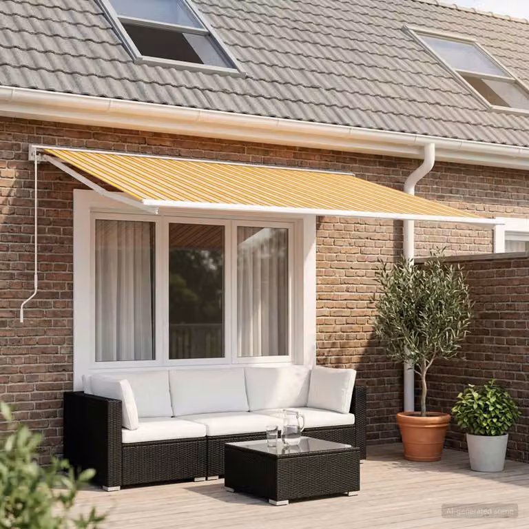 Telo di ricambio per tenda da sole vidaXL in poliestere, Arancione e Nero, L: 450 cm x P: 300 cm x H: 2 cm