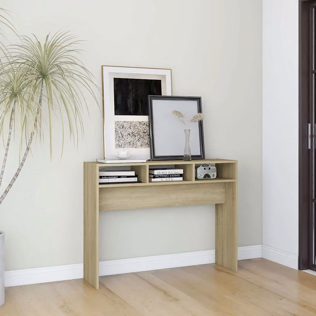 vidaXL Tavolino Consolle in Legno Rovere Sonoma, L 105 x P 30 x H 80 cm