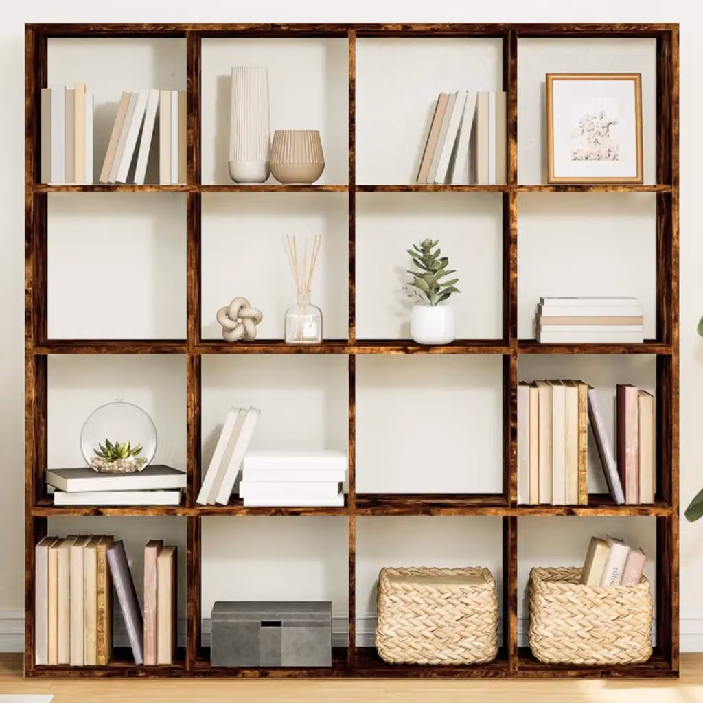 Libreria vidaXL in Legno Multistrato Rovere Fumo, L: 137,5 cm, P: 29 cm, H: 137,5 cm – 1