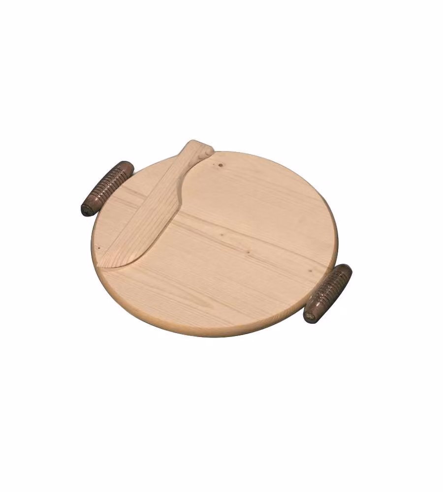Tagliere Legno Tondo C/Coltello       Cm 35 Checco