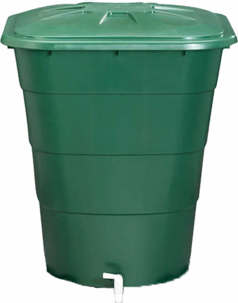Barile pluviale quadrato GRAF 203L verde, con coperchio e rubinetto