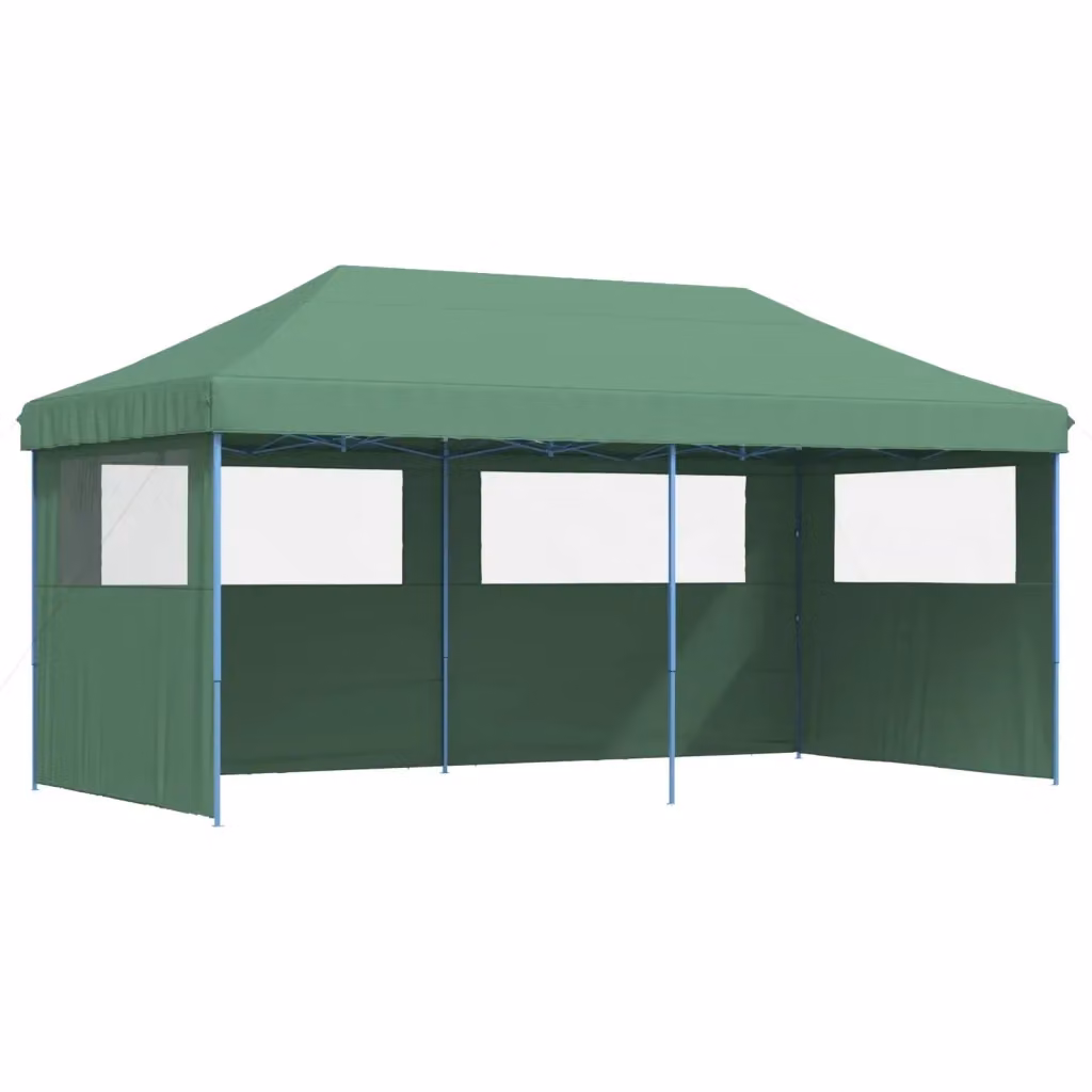 Tendone per feste pop-up pieghevole con 3 pareti e finestra vidaXL Verde e Blu L/P/H: 580 x 315 x 292 cm – 2