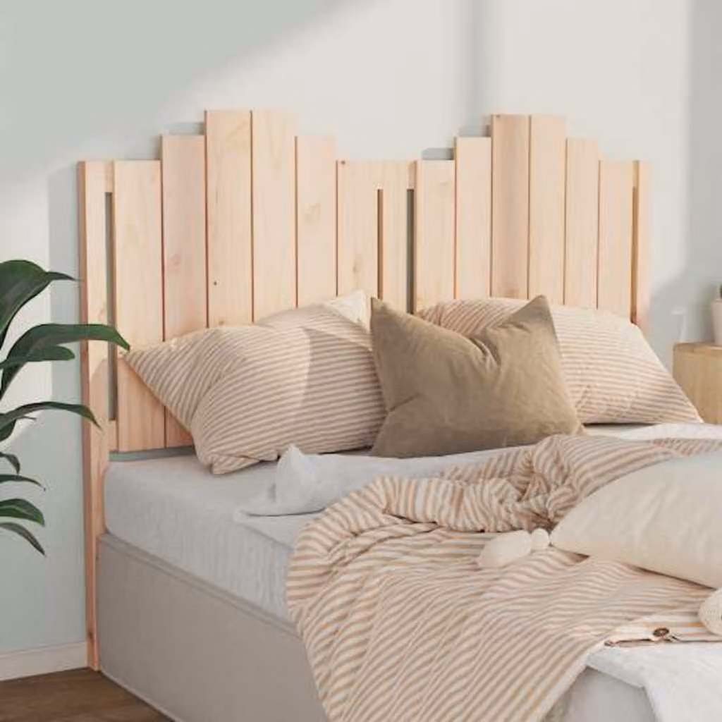 Testiera per letto vidaXL in legno massello di pino naturale stile rustico L: 141 cm, P: 4 cm, H: 110 cm