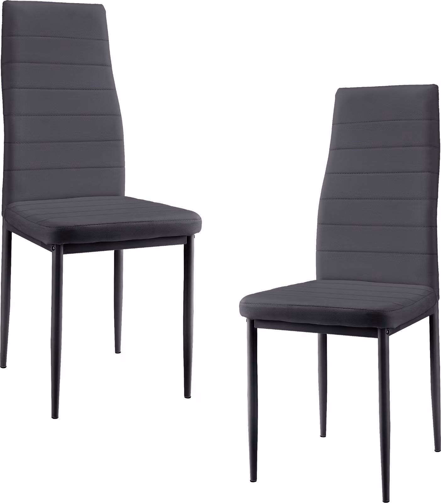 set di 2 sedie grigio schienale alto sala da pranzo sedia imbottita in ecopelle en.casa