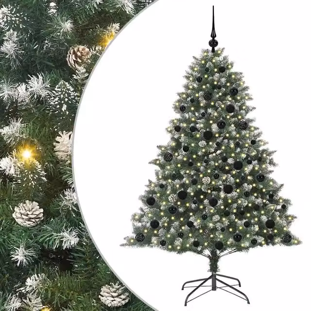 Albero di Natale artificiale verde con 300 LED luce bianca calda vidaXL Altezza: 180 cm